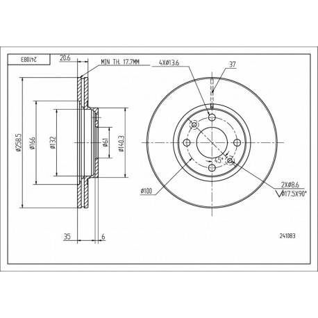 ELSŐ FÉKTÁRCSA CLIO 1.8I 16V 91- /MAL/KPL 4020600Q0E
