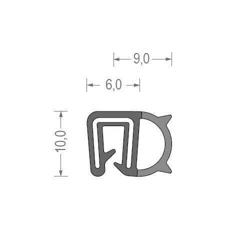 EPDM EGYSÉGTÖMÍTÉS 2-2.5MM FEKETE/1MB1DB RS34.8811