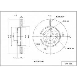 FÉKTÁRCSA /P/ AURIS,COROLLA 13-/MAL/KPL 4351202330