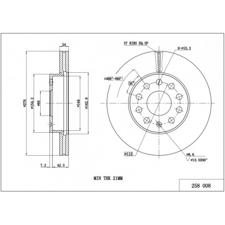 FÉKTÁRCSA /P/ OCTAVIA 1.4 12-/MAL/KPL 5Q0615301A