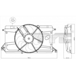HŰTŐ VENTILÁTOR MAZDA 3 03-09 1.4-1.6