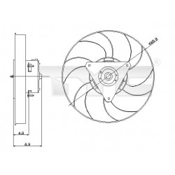 HŰTŐVENTILÁTOR IBIZA 99-02 DISEL/300MM 6K0959455AA
