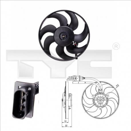 HŰTŐVENTILÁTOR POLO 1.4 16V 99-01 6K0959455L