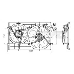 FABIA 99- 345-290MM-ES HŰTŐVENTILÁTOR 6X0959455F