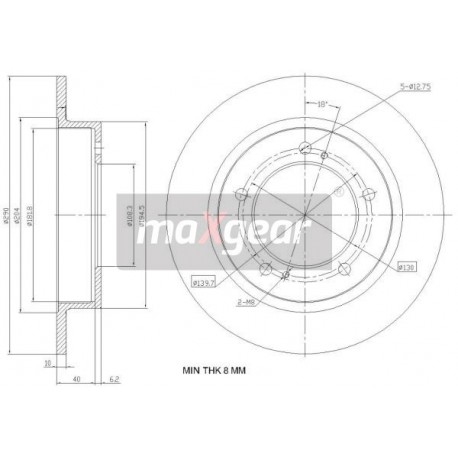 FÉKTÁRCSA. SUZUKI ELSŐ JIMNY 98- 08B30410