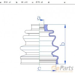 KÜLSŐ CSUKLÓVÉDŐ MITSUBISHI COLT LANCER 84- 92 MB176161