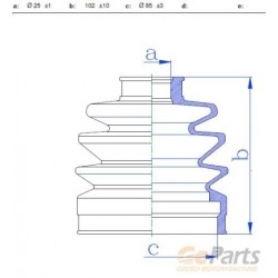 KÜLSŐ CSUKLÓBURKOLAT MITSUBISHI GALANT E14 1.8TD 86- 88 G03722530