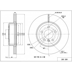 FÉKTÁRCSA /P/ BMW 5/F10/ 518D /MAL/PC 34106883506