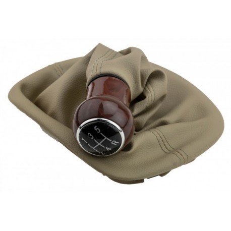 VÁLTÓGOMB + VÁLTÓFÜLEK VW PASSAT B5 1996-/5 SEBESSÉG/ BÉZS + FÁBÓL KÉSZÜLT GZB-VW-020