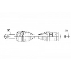 FÉLTENGELY PEUGEOT 4007 4WD 2.2HDI 07-, MITSUBISHI OUTLANDER 4WD 2.2DI-D 07-, CITROEN C-CROSSER 4WD 2.2HDI 07- /HÁTUL,BAL,MTM/
