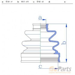 BELSŐ CSUKLÓ GUMIBELSŐ MITSUBISHI SIGMA 91- PAJERO 91- L300 4WD SPACE WAGON 4WD 2.0 MAZDA 626 GC - 87 (MINDEN MOTOR) 60P5004