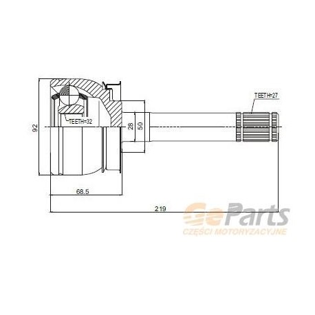 NISSAN TERRANO II KÜLSŐ HAJTÓCSUKLÓ (32 50MM 27) 392117F000