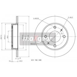 FÉKTÁRCSA. MITSUBISHI HÁTSÓ COLT 04- KORRÓZIÓGÁTLÓ BEVONATTAL