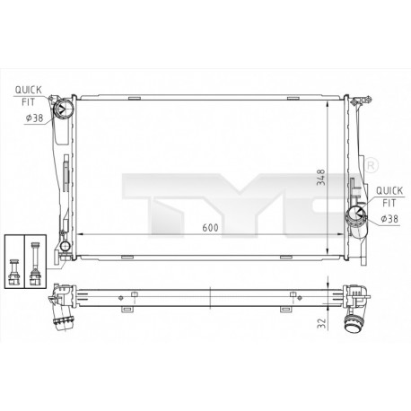 RADIÁTOR BMW 3 E90 3.0 05-11 BMW 3 E90 3.0 05-11 17117558480 / 7558480