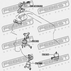 BAL OLDALI MOTORPÁRNA (HIDRAULIKUS) TOYOTA CAMRY (JPP) ACV30,MCV3 2001.07-2006.01 US 12372-28020