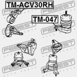 JOBB OLDALI MOTORPÁRNA TOYOTA CAMRY (JPP) ACV30,MCV3 2001.07-2006.01 US 12363-20120