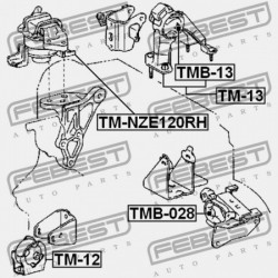 JOBB OLDALI MOTORPÁRNA (HIDRAULIKUS) TOYOTA COROLLA/FIELDER CE121,NZE12,ZZE12 2000.08-2006.09 JP 12305-21130