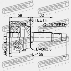 KÜLSŐ CSUKLÓ TOYOTA AVENSIS AZT25 2003.07-2008.11 JP 43470-80064