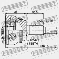 KÜLSŐ CSUKLÓ TOYOTA HIGHLANDER (NAP) ASU50,GSU5,GVU58 2013.12- US 43410-0E041