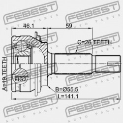 KÜLSŐ CSUKLÓ TOYOTA YARIS NCP9 2005.08-2011.07 GR 43470-59795