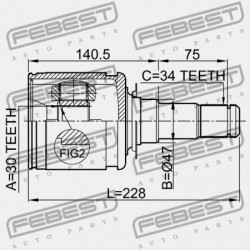 BELSŐ CSUKLÓ TOYOTA LAND CRUISER URJ202,UZJ200,VDJ200 2007.09- EU 43403-60030