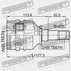 BAL BELSŐ CSUKLÓ TOYOTA AVENSIS AT22,AZT220,CDT220,CT220,ST220,ZZT22 1997.10- 43040-05080
