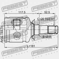 BAL BELSŐ CSUKLÓ TOYOTA AVENSIS AT22,AZT220,CDT220,CT220,ST220,ZZT22 1997.10- 43040-05050