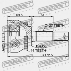KÜLSŐ CSUKLÓ NISSAN ALMERA UK MÁRKA N16E 2000.02-2006.11 EL 39211-5M427
