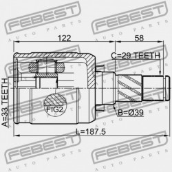 BAL BELSŐ CSUKLÓ NISSAN QASHQAI J10E 2006.12-2013.12 EL 39711-JG34B