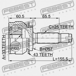 KÜLSŐ CSUKLÓ MITSUBISHI AIRTREK CU 2001.03-2005.09 JPN MN156464