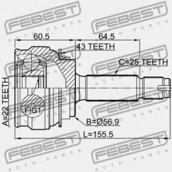KÜLSŐ CSUKLÓ MITSUBISHI LANCER,LANCER CEDIA CS,CT 2000.03-2009.08 JPN MR580374