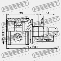 BAL BELSŐ CSUKLÓ MITSUBISHI CHALLENGER K90 1996.05-2001.08 JPN MR331257