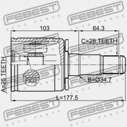 BAL OLDALI BELSŐ CSUKLÓ MITSUBISHI PAJERO V20-50 1990.10-1999.11 JPN MB526273
