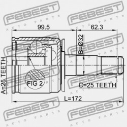 BAL OLDALI BELSŐ CSUKLÓ MITSUBISHI PAJERO V20-50 1990.10-1999.11 JPN MB160655