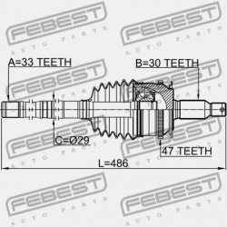 HÁTSÓ KÜLSŐ CSUKLÓ MITSUBISHI PAJERO/MONTERO SPORT KH0 2008.07-2013.01 EUR/MMTH 3815A181V