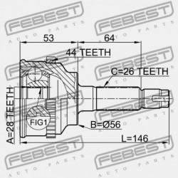 KÜLSŐ CSUKLÓ MAZDA FAMILIA BJ 1998-2000 JP FD55-25-50XA