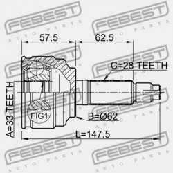 KÜLSŐ CSUKLÓ MAZDA ATENZA SEDAN & SPORT GH 2007-2009 JP GP34-25-50XC