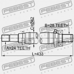 JOBB FÉLTENGELY MAZDA 3 BK 2003-2006 EU FG03-25-700D