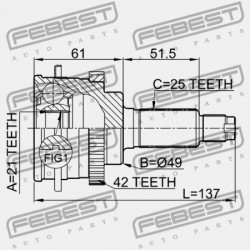SUZUKI BALENO/ESTEEM KÜLSŐ CSUKLÓ SY413/SY415/SY416/SY418/SY419 1995-2001 44102-60G33