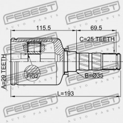 SUBARU LEGACY B12 BELSŐ CSUKLÓ 1998.04-2003.06 EL 28392-SA010