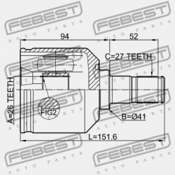 BAL OLDALI BELSŐ CSUKLÓ HYUNDAI SANTA FE 00 (2000-) CIS 49505-26E00