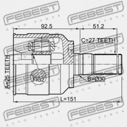 BAL OLDALI BELSŐ CSUKLÓ HYUNDAI I45 10 (2010-2014) AUS 49582-3S201