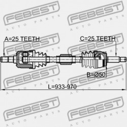 JOBB ELSŐ FÉLTENGELY HYUNDAI ELANTRA/LANTRA 00 (2000-) CIS 49500-2D012
