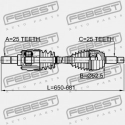 BAL ELSŐ FÉLTENGELY HYUNDAI ACCENT 11 (2011-2014) HMA 49500-1R000
