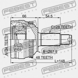 KÜLSŐ KÖZÖS SSANG YONG NEW ACTYON (KORANDO C) 2010-2013 4130034201