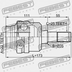 HÁTSÓ BELSŐ CSUKLÓ SSANG YONG NEW ACTYON (KORANDO C) 2010-2013 4230034000