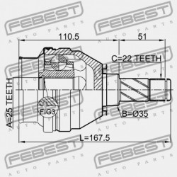 OPEL ASTRA H 2004-2010 BELSŐ CSUKLÓ 0374431