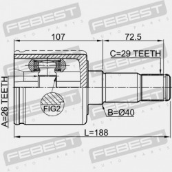 BAL OLDALI BELSŐ CSUKLÓ DODGE JOURNEY ÚJ 2012- 68079565AA