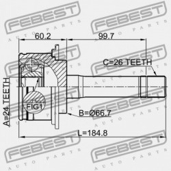 KIA SPORTAGE KÜLSŐ CSUKLÓ (19980415-20030506) GEN 0K01225500D
