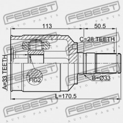 BAL OLDALI BELSŐ CSUKLÓ HYUNDAI SANTA FE 12 (2012-2015) GEN 49500-2W600